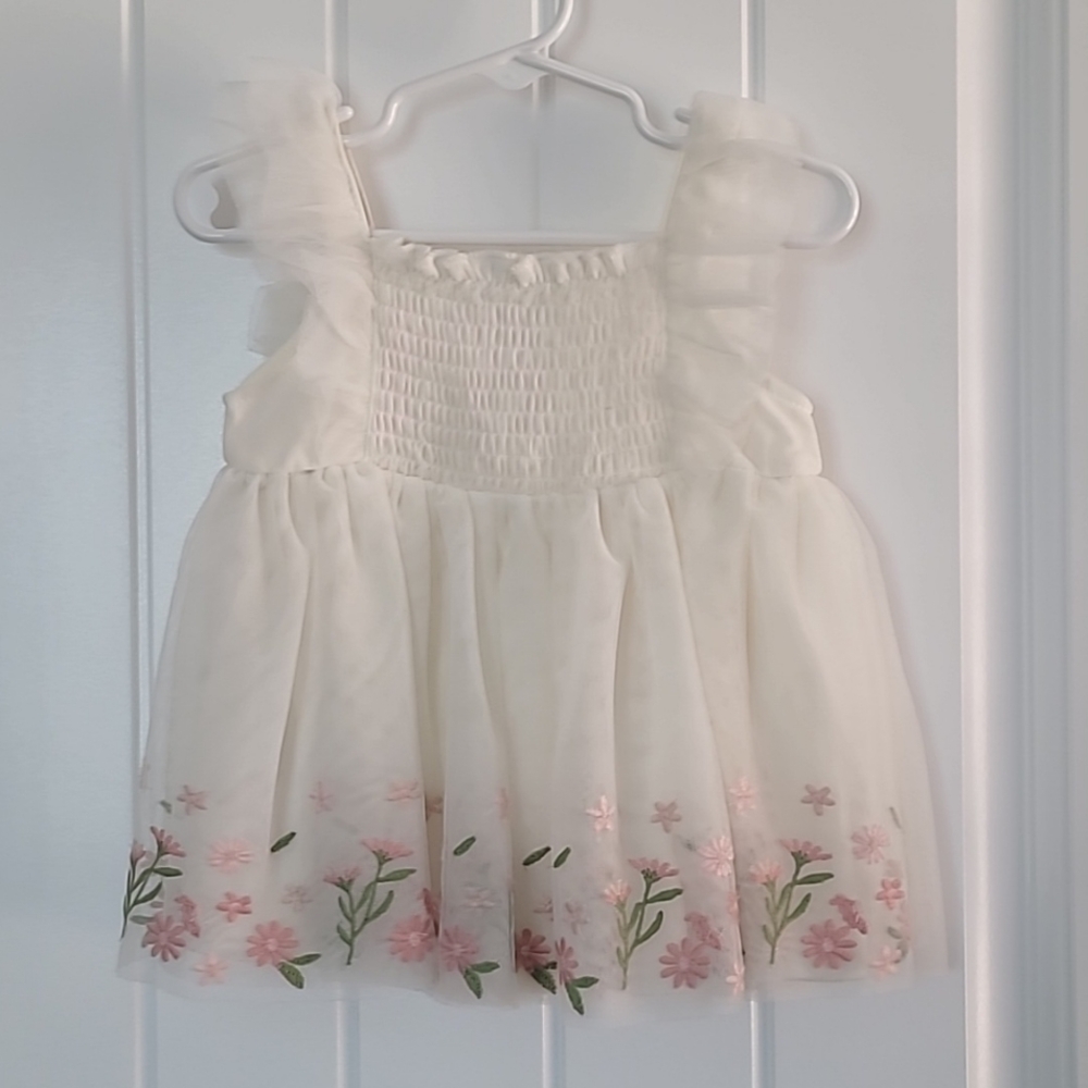 Floral Embroidered Cream Dress